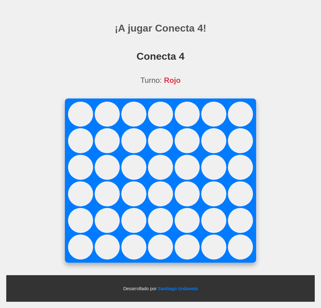 Conecta 4 con Inteligencia Artificial - implementación del clásico juego de Conecta 4 para el navegador, donde puedes desafiar a una Inteligencia Artificial estratégica